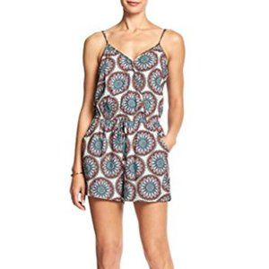 Banana Republic Tank Romper Boho Faux Wrap Blue S